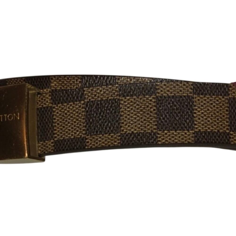 Louis Vuitton Damier Ebene Brown Belt with Gold Buckle - Picture 10 of 10